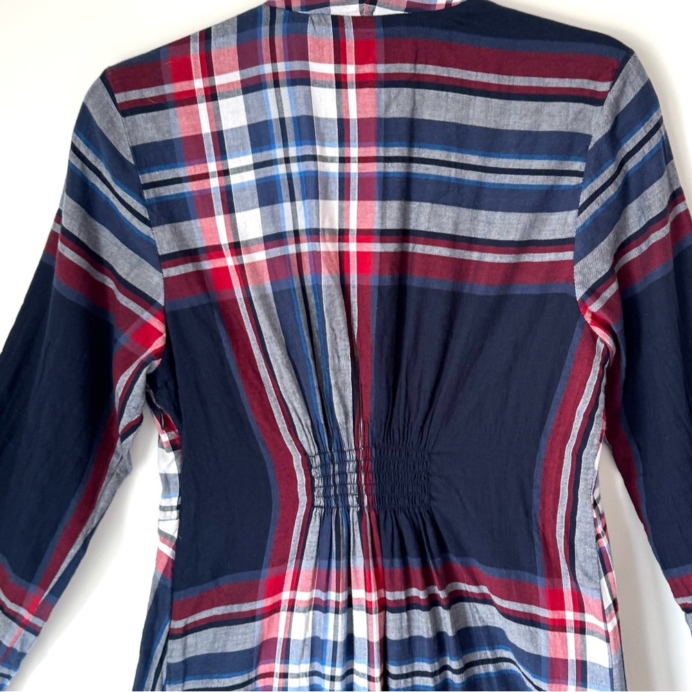 Anthropologie Isabella Sinclair Tartan Plaid Handkerchief Midi Dress - Picture 8 of 12